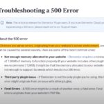 엘리멘터 업데이트 저장시 서버에러 500 해결방법 Elementor server error 500