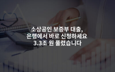 소상공인 보증부 대출, 은행에서 바로 신청하세요 3.3조 원 풀렸습니다