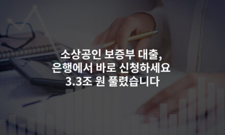 소상공인 보증부 대출, 은행에서 바로 신청하세요 3.3조 원 풀렸습니다