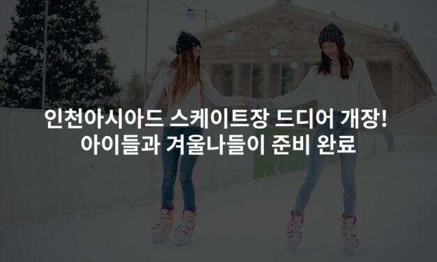 인천아시아드 스케이트장 드디어 개장! 아이들과 겨울나들이 준비 완료