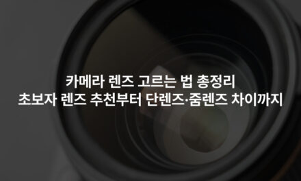 카메라 렌즈 고르는 법 총정리｜초보자 렌즈 추천부터 단렌즈·줌렌즈 차이까지