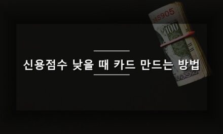 신용점수 낮을 때 카드 만드는 방법