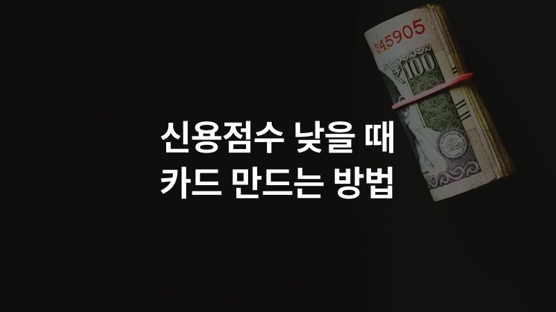 신용점수 낮을 때 카드 만드는 방법