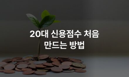 20대 신용점수 처음 만드는 방법