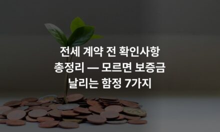 전세 계약 전 확인사항 총정리 — 모르면 보증금 날리는 함정 7가지