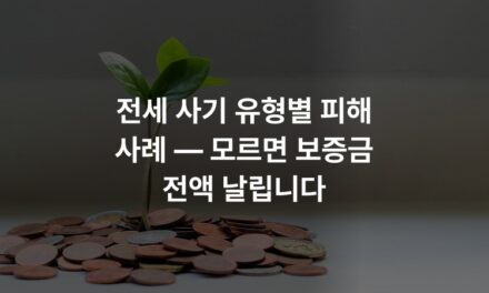 전세 사기 유형별 피해 사례 — 모르면 보증금 전액 날립니다
