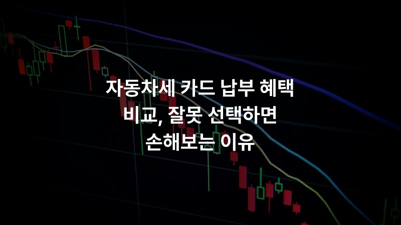 자동차세 카드 납부 혜택 비교, 잘못 선택하면 손해보는 이유