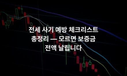 전세 사기 예방 체크리스트 총정리 — 모르면 보증금 전액 날립니다