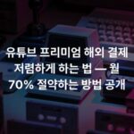 유튜브 프리미엄 해외 결제 저렴하게 하는 법 — 월 70% 절약하는 방법 공개