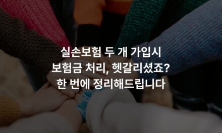 실손보험 두 개 가입시 보험금 처리, 헷갈리셨죠? 한 번에 정리해드립니다
