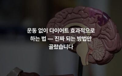 운동 없이 다이어트 효과적으로 하는 법 — 진짜 되는 방법만 골랐습니다