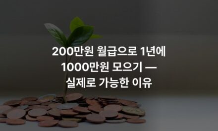 200만원 월급으로 1년에 1000만원 모으기 — 실제로 가능한 이유