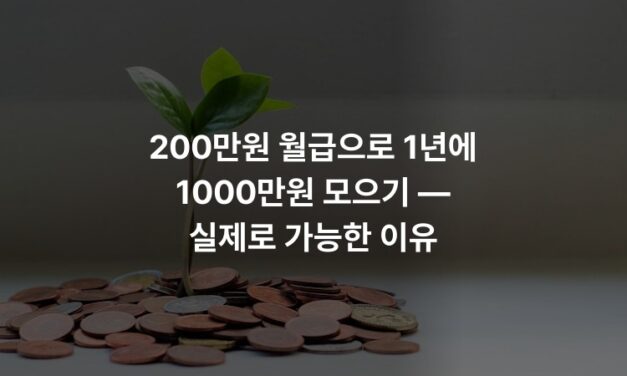 200만원 월급으로 1년에 1000만원 모으기 — 실제로 가능한 이유
