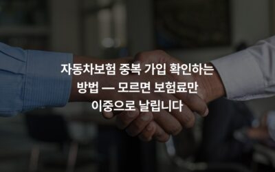 자동차보험 중복 가입 확인하는 방법 — 모르면 보험료만 이중으로 날립니다