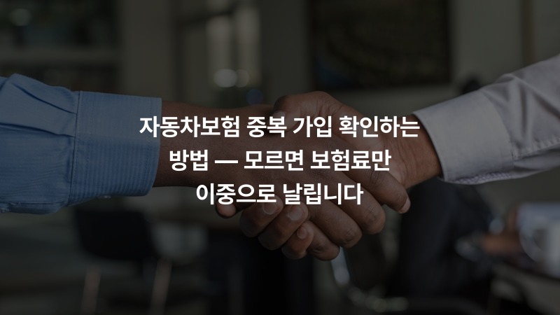 자동차보험 중복 가입 확인하는 방법 — 모르면 보험료만 이중으로 날립니다 – 보험 정보 썸네일