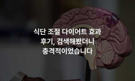 식단 조절 다이어트 효과 후기, 검색해봤더니 충격적이었습니다