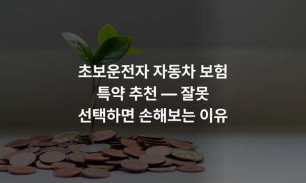 초보운전자 자동차 보험 특약 추천 — 잘못 선택하면 손해보는 이유