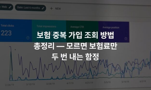 보험 중복 가입 조회 방법 총정리 — 모르면 보험료만 두 번 내는 함정