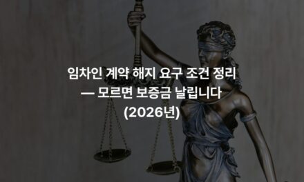 임차인 계약 해지 요구 조건 정리 — 모르면 보증금 날립니다 (2026년)