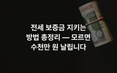 전세 보증금 지키는 방법 총정리 — 모르면 수천만 원 날립니다