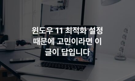 윈도우 11 최적화 설정 때문에 고민이라면 이 글이 답입니다