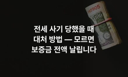 전세 사기 당했을 때 대처 방법 — 모르면 보증금 전액 날립니다