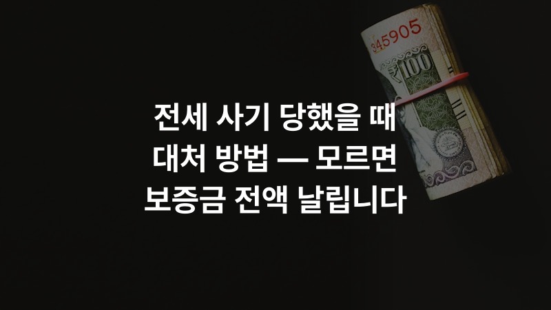전세 사기 당했을 때 대처 방법 — 모르면 보증금 전액 날립니다