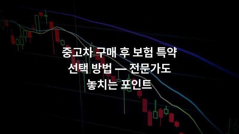 중고차 구매 후 보험 특약 선택 방법 — 전문가도 놓치는 포인트