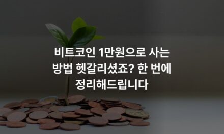 비트코인 1만원으로 사는 방법 헷갈리셨죠? 한 번에 정리해드립니다