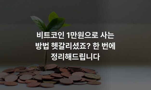 비트코인 1만원으로 사는 방법 헷갈리셨죠? 한 번에 정리해드립니다