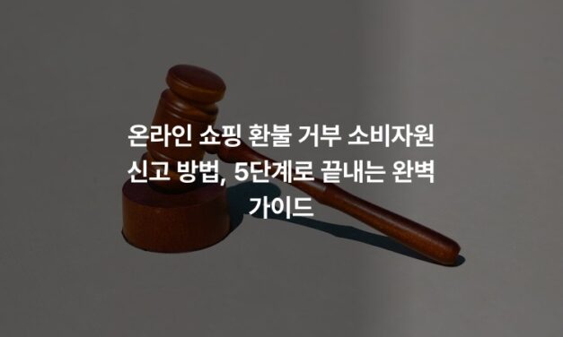온라인 쇼핑 환불 거부 소비자원 신고 방법, 5단계로 끝내는 완벽 가이드