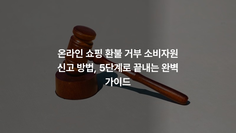 온라인 쇼핑 환불 거부 소비자원 신고 방법, 5단계로 끝내는 완벽 가이드