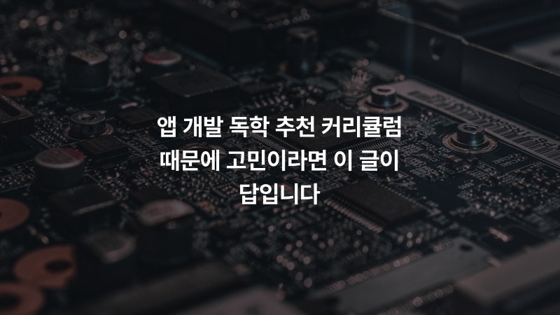앱 개발 독학 추천 커리큘럼 때문에 고민이라면 이 글이 답입니다