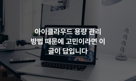 아이클라우드 용량 관리 방법 때문에 고민이라면 이 글이 답입니다