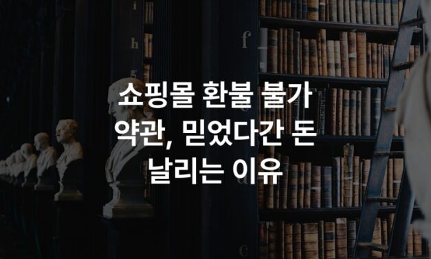 쇼핑몰 환불 불가 약관, 믿었다간 돈 날리는 이유