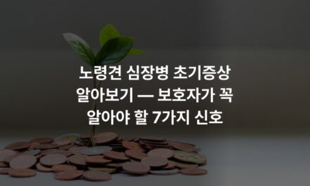 노령견 심장병 초기증상 알아보기 — 보호자가 꼭 알아야 할 7가지 신호