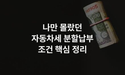 나만 몰랐던 자동차세 분할납부 조건 핵심 정리