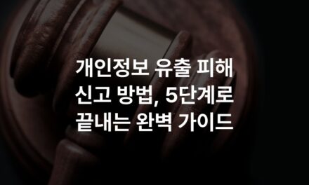 개인정보 유출 피해 신고 방법, 5단계로 끝내는 완벽 가이드