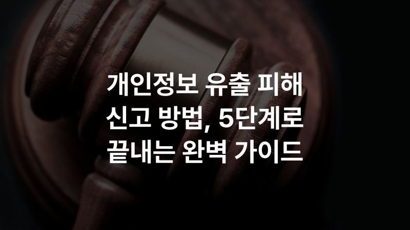 개인정보 유출 피해 신고 방법, 5단계로 끝내는 완벽 가이드