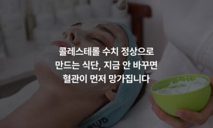 콜레스테롤 수치 정상으로 만드는 식단, 지금 안 바꾸면 혈관이 먼저 망가집니다