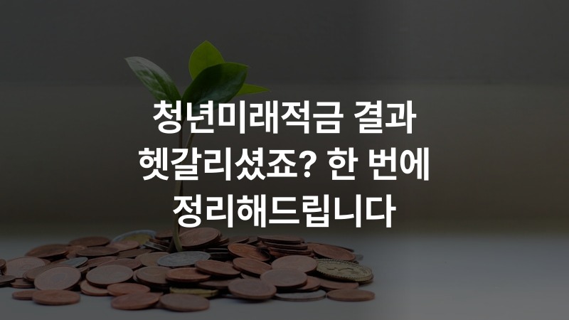 청년미래적금 결과 헷갈리셨죠? 한 번에 정리해드립니다