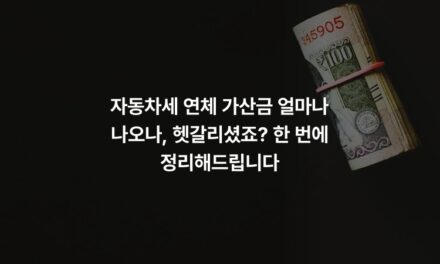 자동차세 연체 가산금 얼마나 나오나, 헷갈리셨죠? 한 번에 정리해드립니다