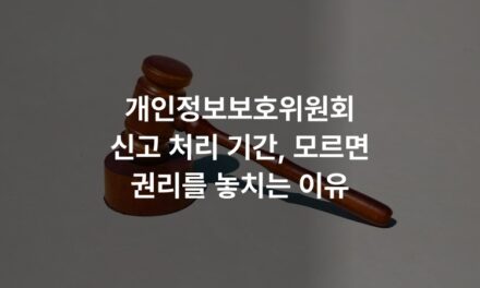 개인정보보호위원회 신고 처리 기간, 모르면 권리를 놓치는 이유