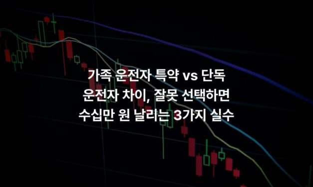 가족 운전자 특약 vs 단독 운전자 차이, 잘못 선택하면 수십만 원 날리는 3가지 실수