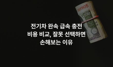 전기차 완속 급속 충전 비용 비교, 잘못 선택하면 손해보는 이유